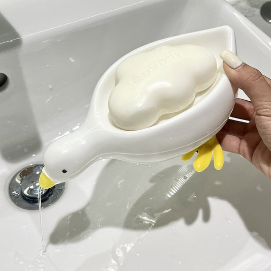 Soap Dish - 2 Pieces - Soap Holder - Soap Box - Small Soap Dish - Self-Draining Soap Holder - Duck Design - V1188-MS101-01623-1