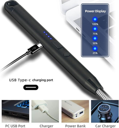 Long Electric Lighter - USB Rechargeable - Kitchen Helpers - USB Electric Stick Lighter - Kitchen BBQ Lighter V1188-MS101-01646-1