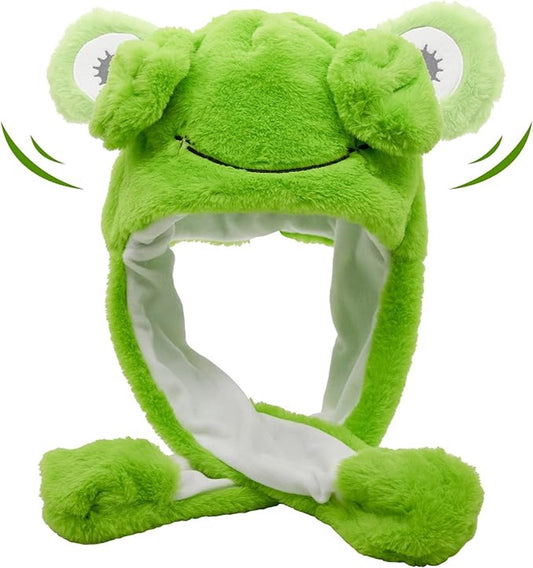 Frog Hat - Creative Stylish Caps - cute plush animal hat - frog hat with big eyes - party role-playing hat - V1188-MS101-01669-1
