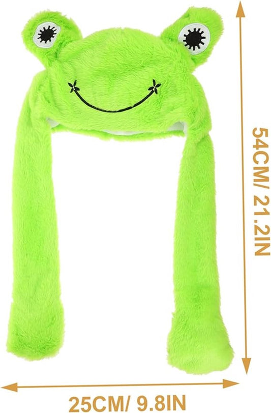 Frog Hat - Creative Stylish Caps - cute plush animal hat - frog hat with big eyes - party role-playing hat - V1188-MS101-01669-1