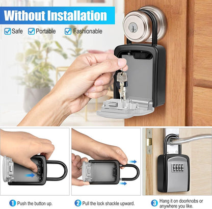 Outdoor/Indoor Key Safe - Small Key Safe with Code - Key Cabinet - Key Box - Small Safe with Combination Lock V1188-MS101-01673-1