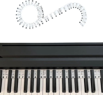 Removable Silicone Piano Stickers - 88 Keys - Key Guide - Keyboard Stickers - Reusable - Learn Music Notes V1188-MS101-01682-1
