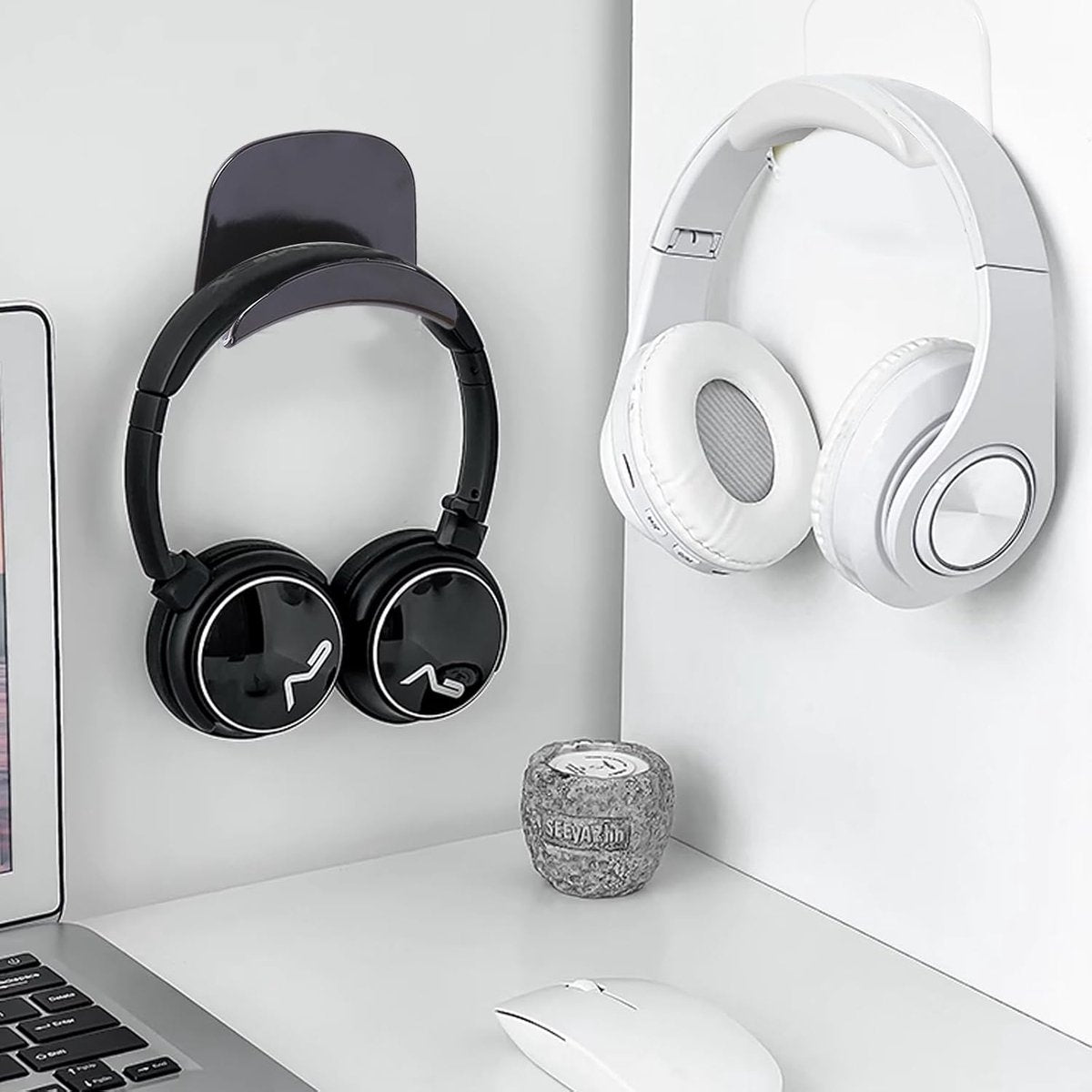Headset Holder - 2-Piece Headphone Hook - Headset Stand - Universal Headphone Hook - Gaming Headset Stand - V1188-MS101-01686-1