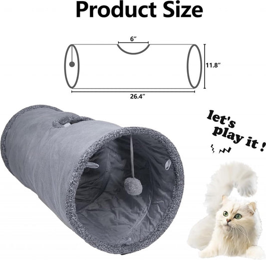 Cat Tunnel with Play Ball - 67cm - Play Tunnel - Rabbit Tunnel - Cat House - Dog Tunnel - Cat Toys - Cat Toys V1188-MS101-01693-1