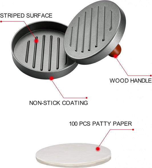 Hamburger Press - Stainless Steel - Hamburger Maker - Burger Press - Burger Press - Hamburger Presses - V1188-MS101-01704-1