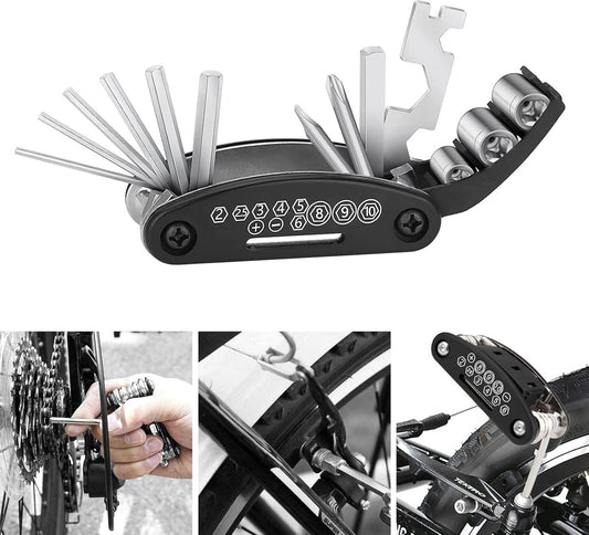 16-in-1 Bicycle Tool - Professional Bicycle Tool Set - Portable Foldable - Multifunctional Cycling Repair Kit V1188-MS101-01705-1