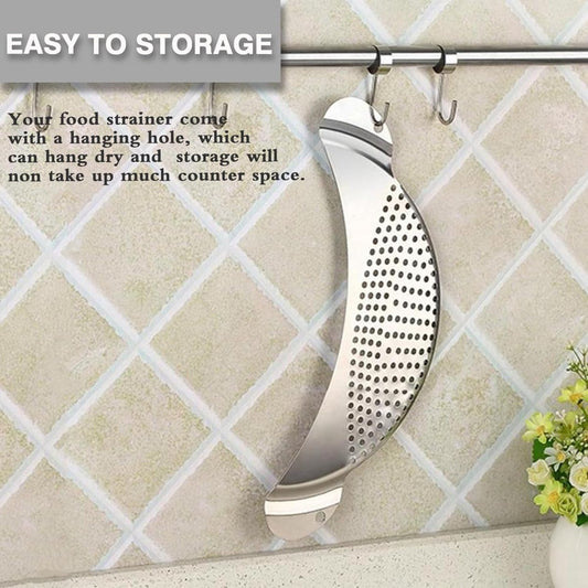 Stainless Steel Draining Aid - Draining Lid with Handles - Colander - 33.5 Cm - BPA-Free - Solid Compact V1188-MS101-01712-1