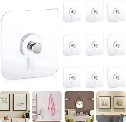 Self-Adhesive Nails - 10 Pieces - Adhesive Stick-on Nails - Hanging System - Towel Hook - Stick-on Hooks - V1188-MS101-01719-1