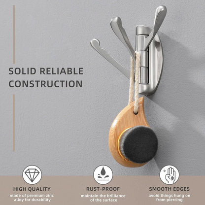 Wall Hook - Swivel Hooks - Foldable Towel Hook - Triple Hook - Hooks - Hanging Hooks - Wall Hook - Coat Hook V1188-MS101-01721-1