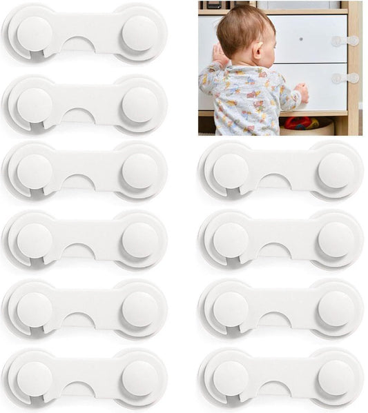 10 Pieces - Child Lock - Drawer Child Lock - Refrigerator Lock - Cabinet Child Locks - Cabinet Door Child V1188-MS101-01737-1