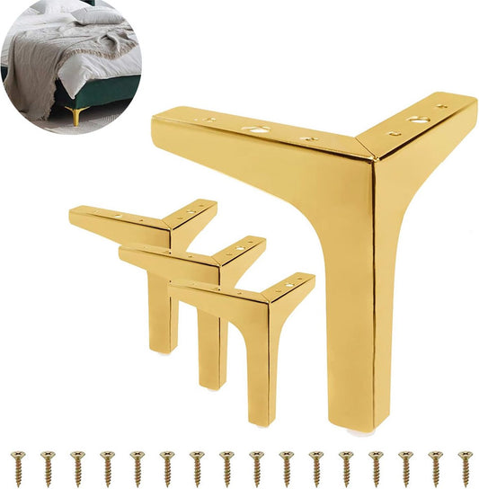 Metal Triangular Furniture Legs - 4 Pieces - Table Legs - 13 Cm - With Screws - Furniture Leg - Table Leg - V1188-MS101-01738-1
