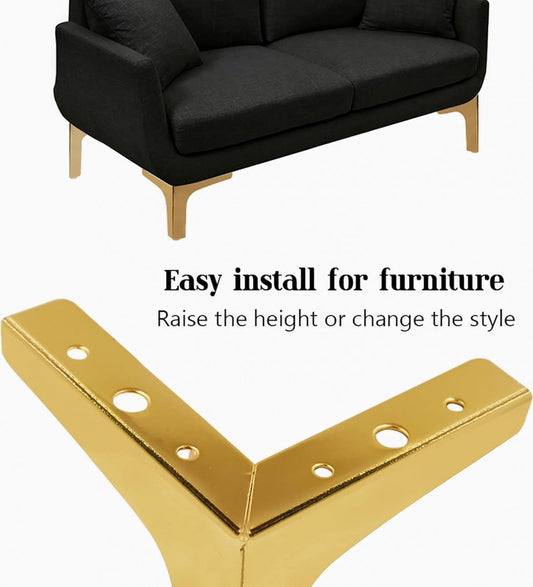 Metal Triangular Furniture Legs - 4 Pieces - Table Legs - 13 Cm - With Screws - Furniture Leg - Table Leg - V1188-MS101-01738-1