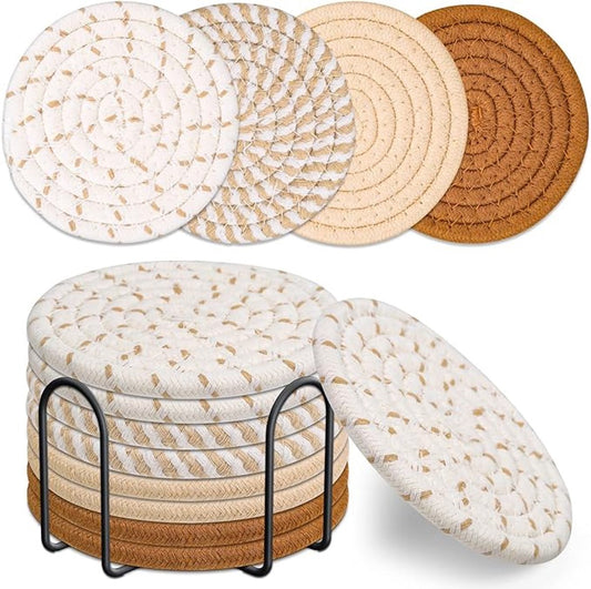 Coasters - 8-piece - Stylish Coasters - Coasters for Glasses - Coaster Set - Round Coaster Design - Anti-Slip V1188-MS101-01746-1
