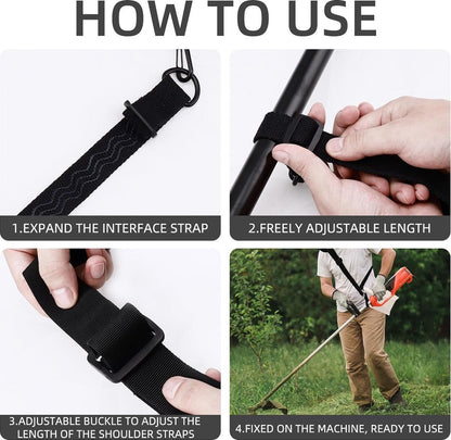 Brushcutter Harness - Adjustable - Durable - Carrying Harness - Nylon Strap Accessory - Universal - Harness - V1188-MS101-01747-1