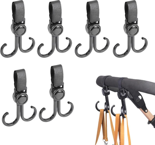Stroller Bag Hooks - 6 Pieces - Bag Hook - Bag Hanger - Buggy Hooks - Baby Stroller - Diaper Bag Hook - V1188-MS101-01751-1