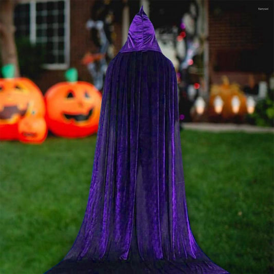 Luxury Purple Hooded Coat - 170cm / XXL - Carnival Halloween Costume - Purple Velour Coat - Hat - Adults - V1188-MS101-01762-1