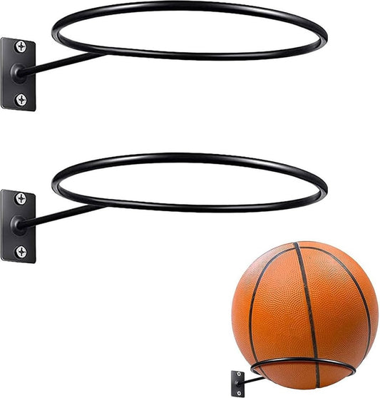 Ball Holder - 2 Pieces - Ball Storage - Ball Rack - Metal Ball Stand - Wall Ball Holder - Wall Mounted - Gift V1188-MS101-01777-1