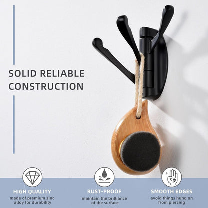 Wall Hook - Swivel Hooks - Foldable Towel Hook - Triple Hook - Hooks - Hanging Hooks - Wall Hook - Coat Hook V1188-MS101-01788-1