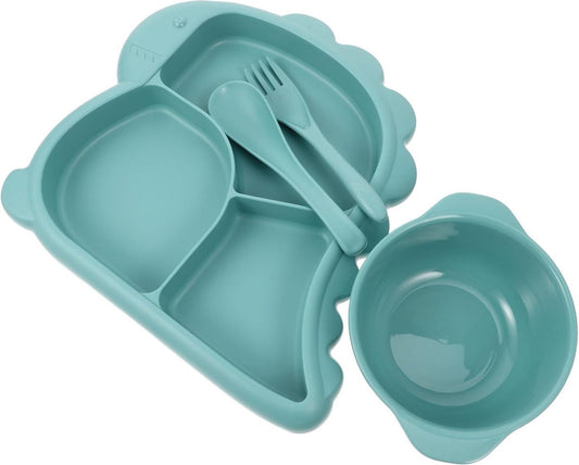 Children's Plate - Baby Plates - 4-Piece Set - BPA-Free - Children's Tableware - Non-Slip Base - Fork / Spoon V1188-MS101-01815-1