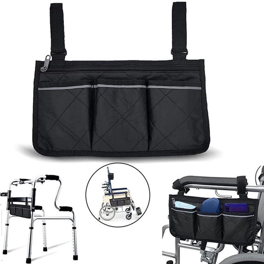 Wheelchair Armrest Storage Bag - Wheelchair Bag with 4 Storage Compartments - 32.5 x 18 cm - Waterproof V1188-MS101-01819-1