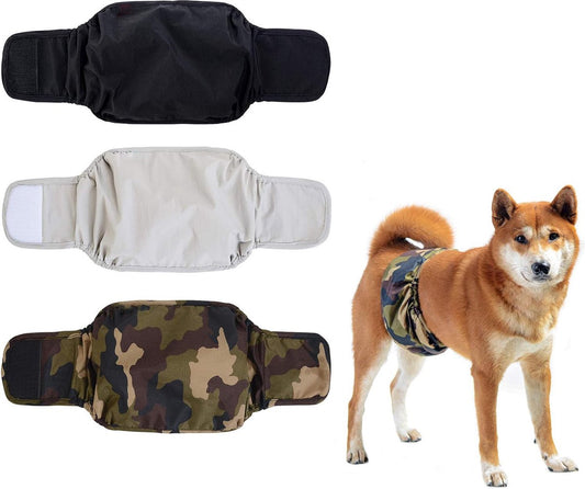 Dog Heat Pants - 3 Pieces - Dog Pants - Dog Diaper - Size L - Super Absorbent - Washable - Reusable - V1188-MS101-01821-1