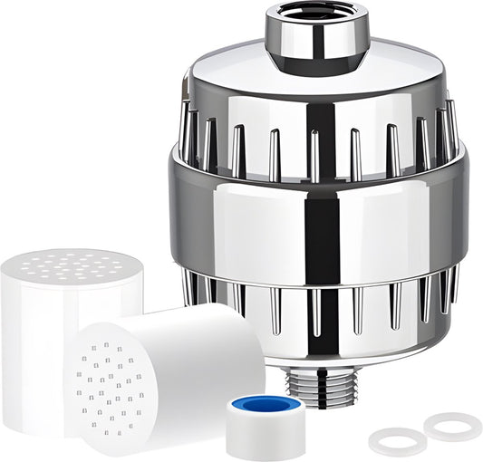 Universal Shower Filter With Extra Filter - 15 Stage Shower Filter - Anti-Limescale Water Filter - Tap Filter V1188-MS101-01825-1