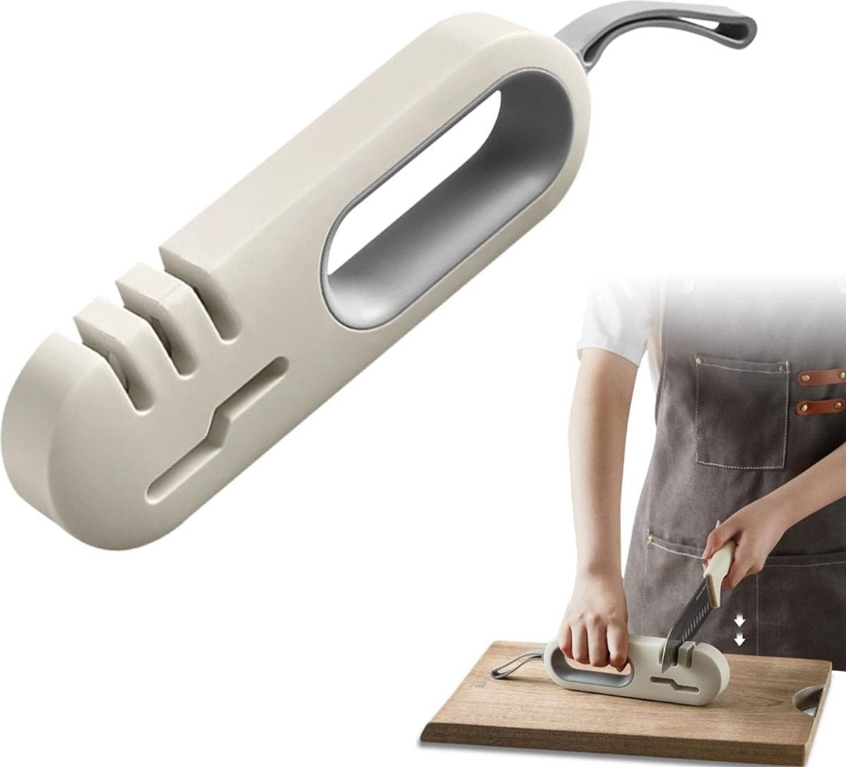 Knife Sharpener - 4-in-1 Knife Sharpener - Sharpening - Whetstone - Anti-Slip Knife Sharpener - Pull-through V1188-MS101-01828-1