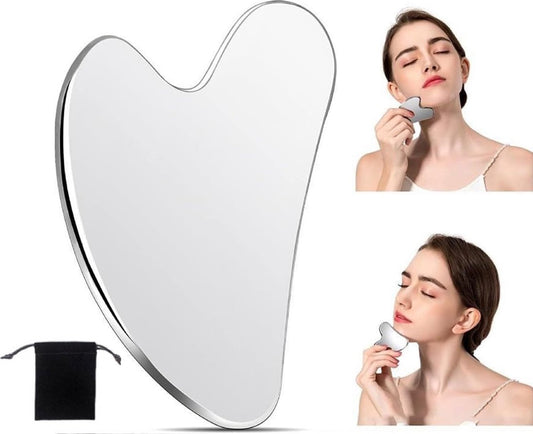 Gua Sha Stone Metal - Gua Sha Scraper Stainless Steel - Massage Tool - Relaxation - Gua Sha - Gua Sha Massage V1188-MS101-01842-1