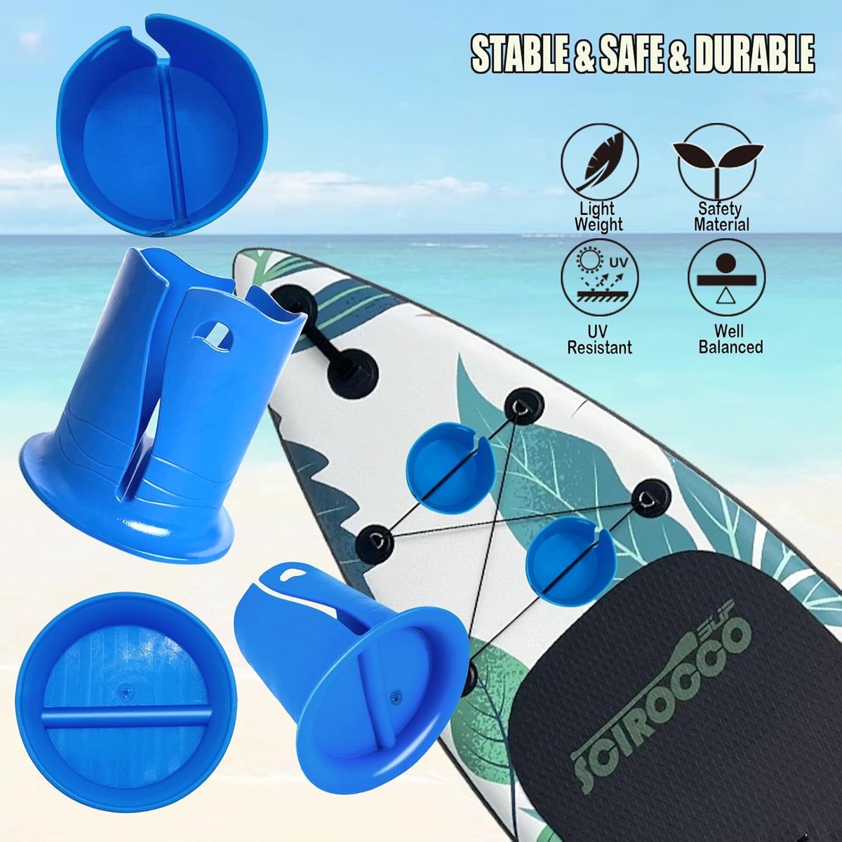 Paddle Board/SUP Cup Holder Water Bottle Holder Pink - Boat, Kayak, Surfboard, Camper, Desk, Swimming Pool, V1188-MS101-01843-1