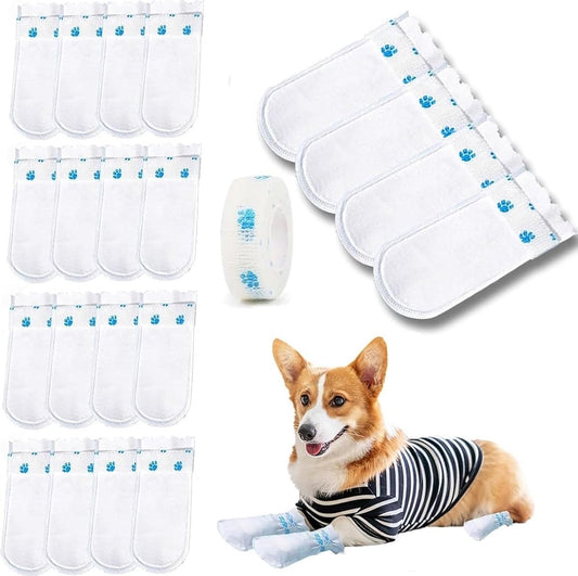 Dog Socks - 40 Pieces - Disposable Pet Socks - Waterproof - Non-Slip Dog Socks - Dog Shoes Paw Protector V1188-MS101-01844-1
