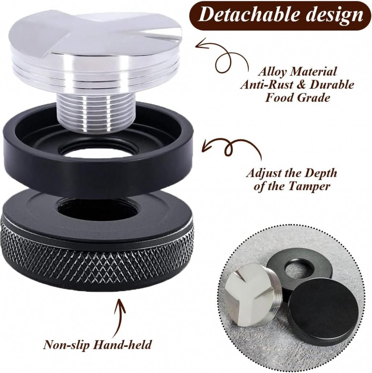 Coffee Distributor - 53mm - Coffee Distributor - Espresso Distributor - Coffee Distributor - Coffee Tamper - V1188-MS101-01848-1