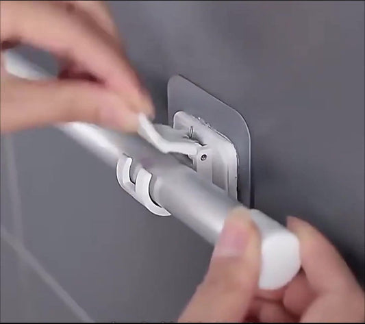 Curtain Rod Holder - 10 Pieces Curtain Rod Hooks - Hanging Curtain Rails/Curtain Rods - Super Adhesion - No V1188-MS101-01852-1