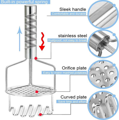 Potato Press - Stainless Steel - Potato Masher - Puree Masher - Puree Squeezer - Non-Stick - Mashed Potato V1188-MS101-01854-1