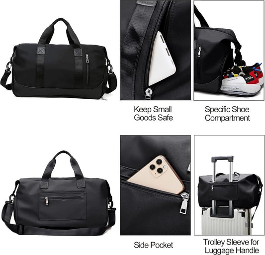 Travel Bag - Gym Bag - Hand Luggage Travel Bag - 47 x 25 x 22 cm - Sports Bag - Shoulder Bag - Waterproof and V1188-MS101-01865-1