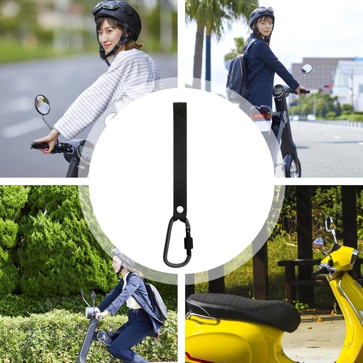 Stroller Hook - 10 Pieces - Bicycle Hook - Stroller Bag Hook - With Carabiner - Extra Sturdy - Bag Hook - V1188-MS101-01872-1
