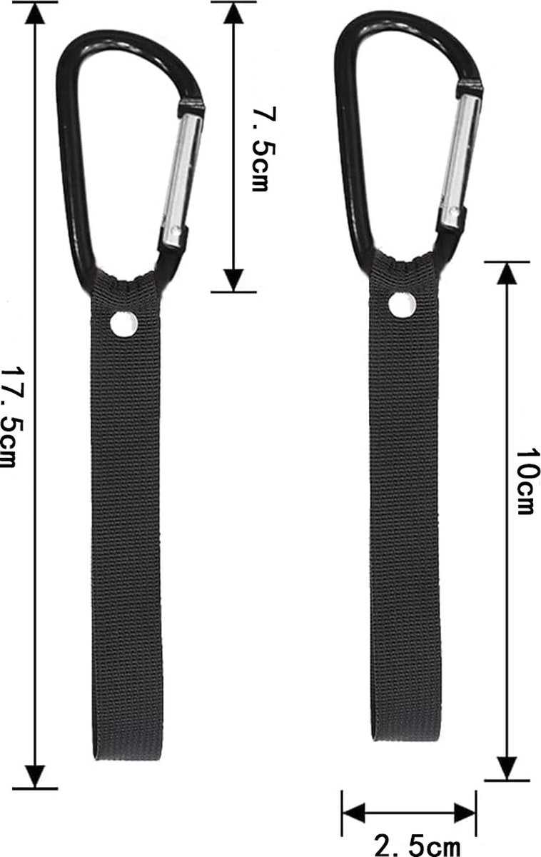 Stroller Hook - 10 Pieces - Bicycle Hook - Stroller Bag Hook - With Carabiner - Extra Sturdy - Bag Hook - V1188-MS101-01872-1