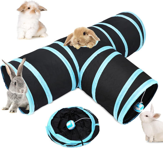 Cat Tunnel - 3 Passages - Play Tunnel for Animals - Cat Tunnel with Play Ball - Cat Tunnel - Cat House - Cat V1188-MS101-01884-1