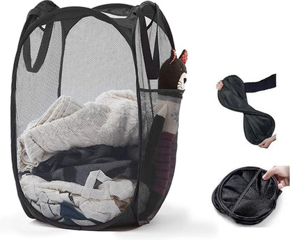 Foldable Laundry Basket - 60 x 30cm - Laundry Baskets - Mesh - Breathable - Durable - Laundry Sorter - V1188-MS101-01887-1