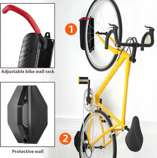 Rotatable Bicycle Suspension System - Bike Hook - Bicycle Suspension Bracket - Bicycle Storage - Wall Bracket V1188-MS101-01903-1