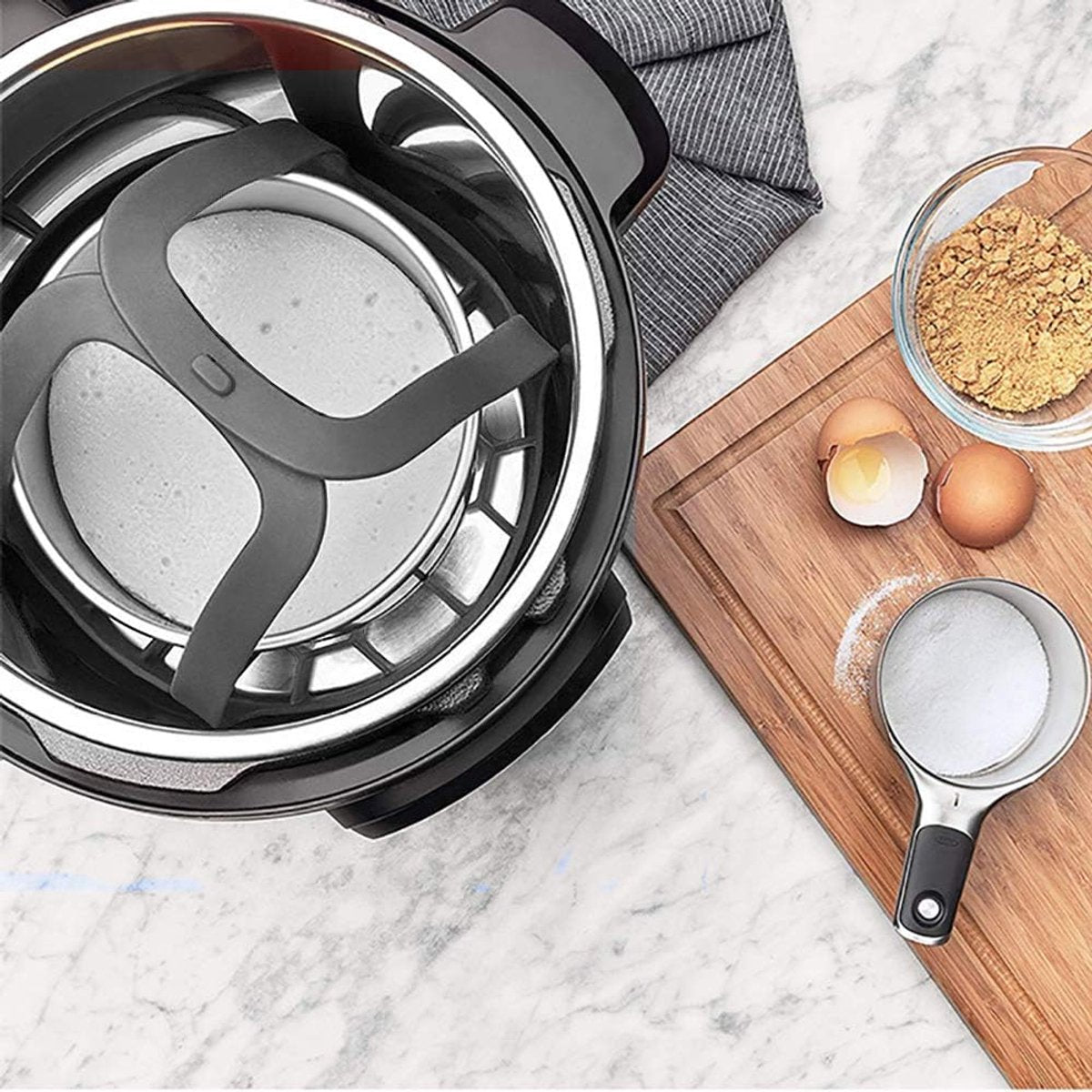 Egg poacher - Poached egg maker - Silicone egg cooker rack - Poached egg maker - Silicone Steamer Basket - V1188-MS101-01904-1