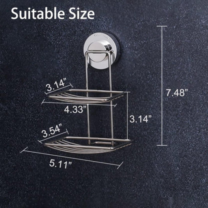 Soap Holder - Double-Layer Soap Rack - Stainless Steel - High Load Capacity - Powerful Suction Cup - Soap V1188-MS101-01908-1