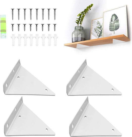Shelf Brackets - 4 Pieces - Triangular Shelf Bracket - Wall Bracket - Wall Brackets - 80*100mm - Steel - V1188-MS101-01918-1