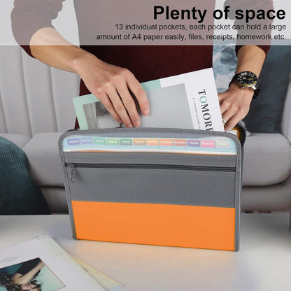 Project Folder - A4 - Foldable File Folder with Tabs - 13 Compartments - Storage Folder/Sorting Folder - V1188-MS101-01925-1