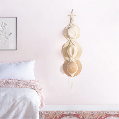 Hat Rack - Cap Rack - Adjustable Coat Rack - Hat Rack - Hat Hanger - Cap Rack Storage System - Macrame Wall V1188-MS101-01927-1
