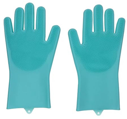 Dishwashing gloves with brush - Silicone dishwashing gloves - Silicone cleaning gloves - Magic dishwashing V1188-MS101-01934-1