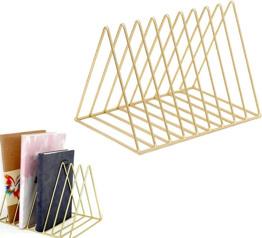 Magazine Rack - Record Rack - Mail Organizer - Steel Triangle Mail and Book Rack - Newspaper Holder - Mail V1188-MS101-01935-1
