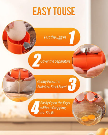 Eggshell Cutter - 3 Pieces - Egg Slicers - Stainless Steel - Eggshell Opener - Egg Beheader - Egg Topper - V1188-MS101-01938-1