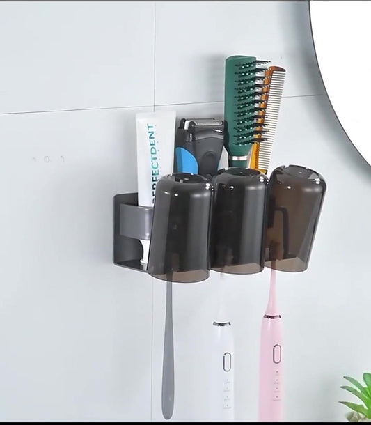 Toothbrush Holder - Toothbrush Case - 3 Sorting Compartments - Electric Toothbrush Case - Razor Holder - Wall V1188-MS101-01947-1