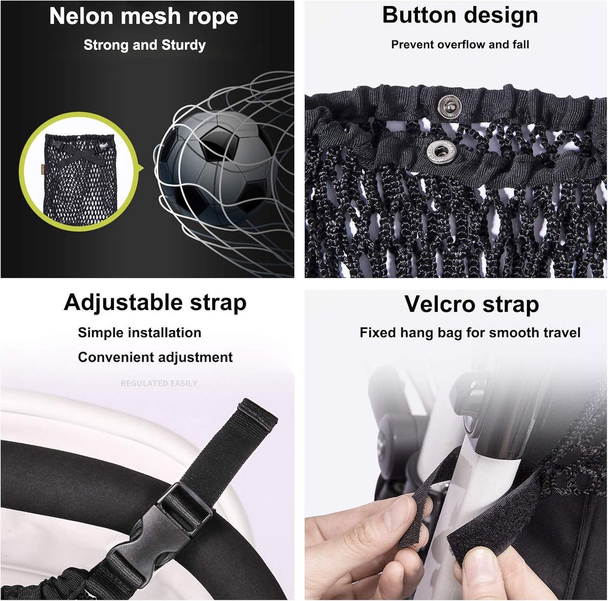 Stroller Net - Stroller/Buggy Net - Buggy Stroller Organizer - Universal - Buggy Bag Organizer - Hanging Mesh V1188-MS101-01950-1