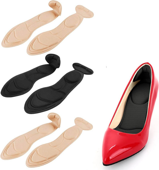 3 Pairs Self-Adhesive Silicone Heel Protectors - Insoles for High Heels or Shoes - Heel Cushion - Heel Pads - V1188-MS101-01957-1